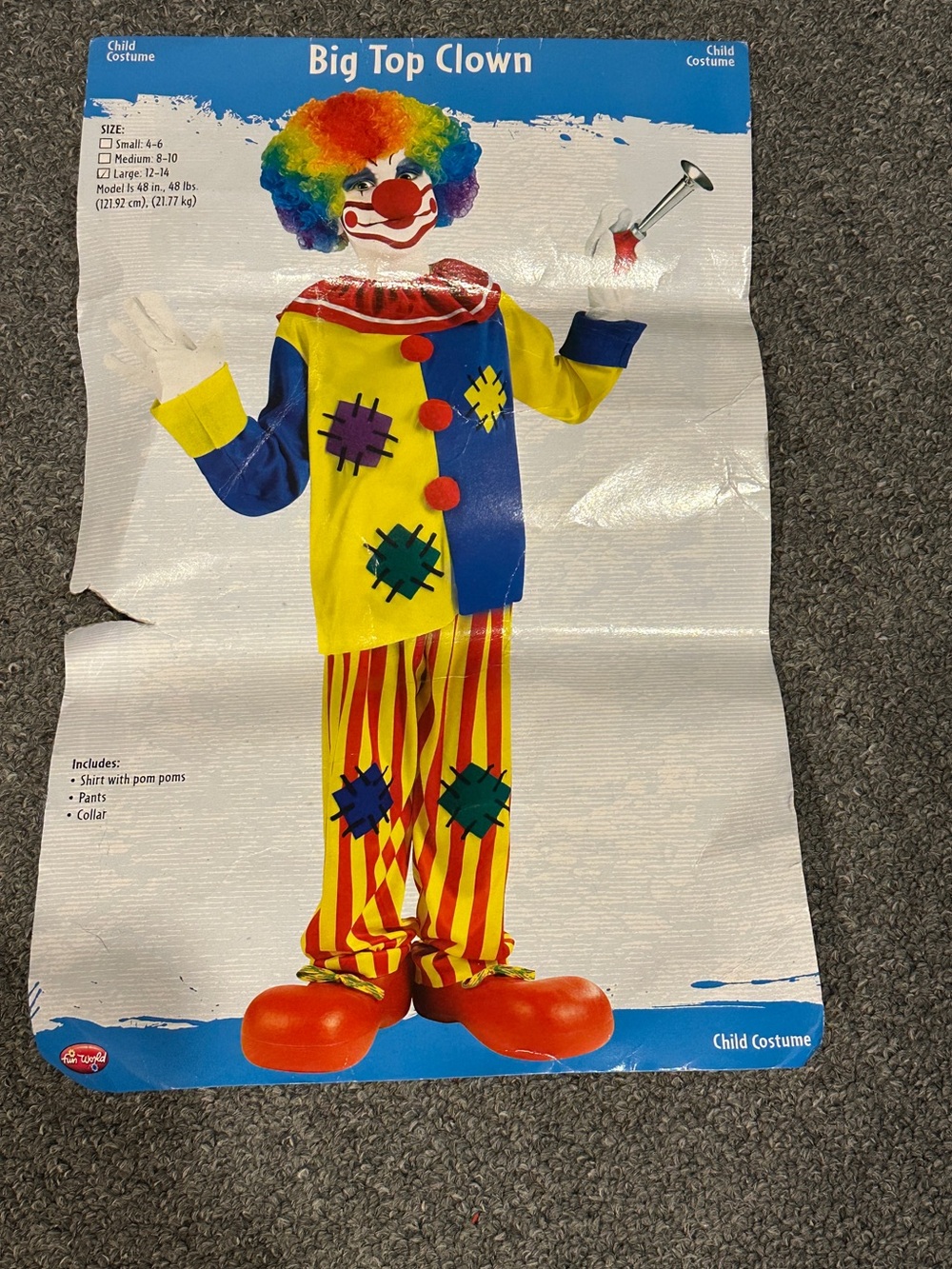 Big Top Clown Costume - Yellow & Blue Kids Halloween Outfit